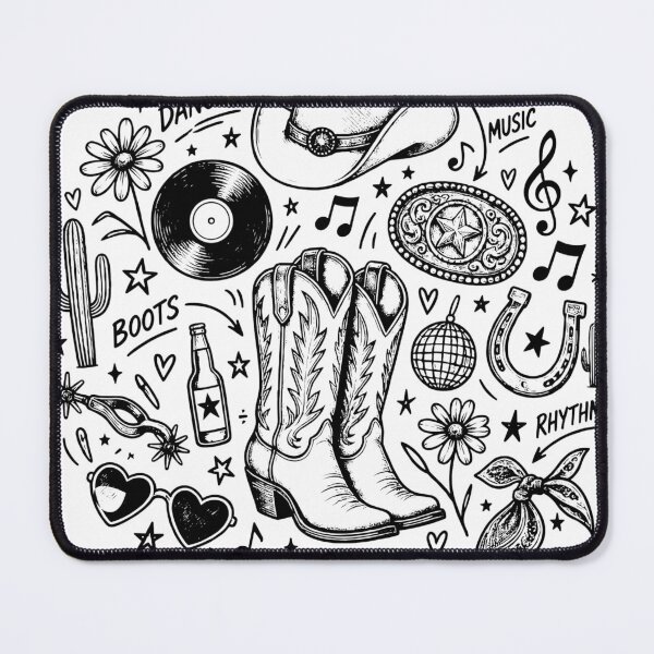 Item preview, A Night of Line Dancing Doodle Icon Back Print Custom Western Dance Line Dance designed and sold by ZIGLWORKS.