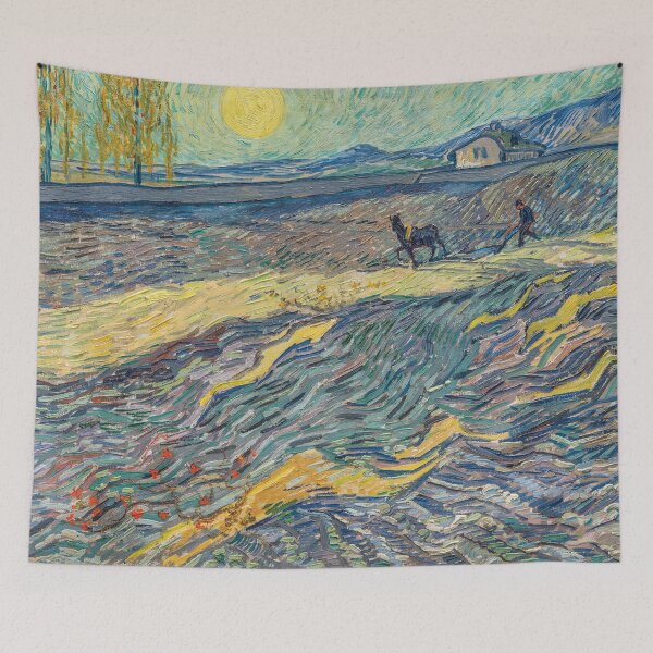 Item preview, Field with plowing farmers | Van Gogh designed and sold by Oliveirallan.
