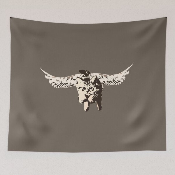 Item preview, If Kittens Had Wings - Sepia-Toned Cat With Wings designed and sold by LittleMissTyne.