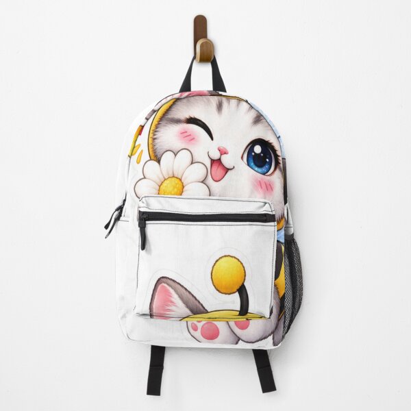 Item preview, Cute Bee Cat With Flower Kawaii Sticker designed and sold by Genzfirevibes.