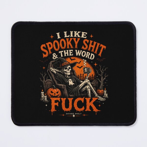 Item preview, I Like Spooky Shit & The Word Fuck Halloween Skeleton Pumpkin designed and sold by LoriaTaven.