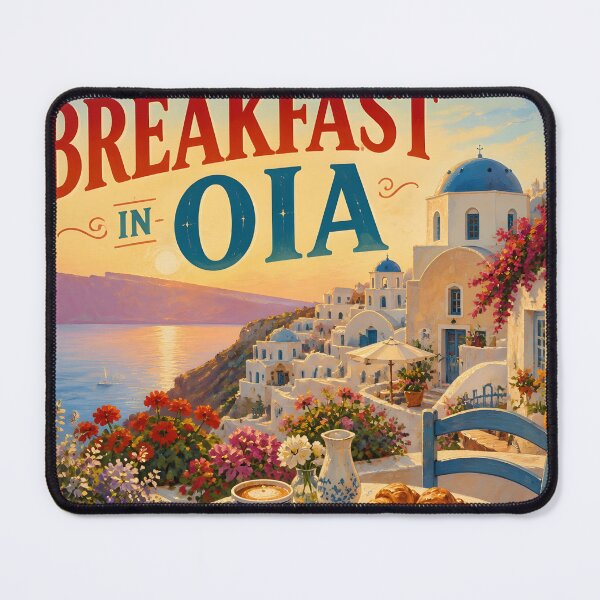 Item preview, Oia Santorini at Breakfast - Travel Destinations designed and sold by LSVart.