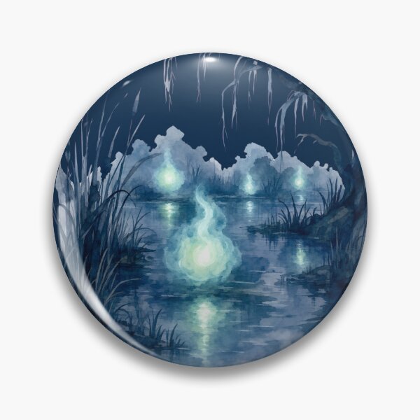 Item preview, moonlit forest lake  designed and sold by introvertarts.