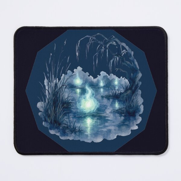 Item preview, moonlit forest lake designed and sold by introvertarts.
