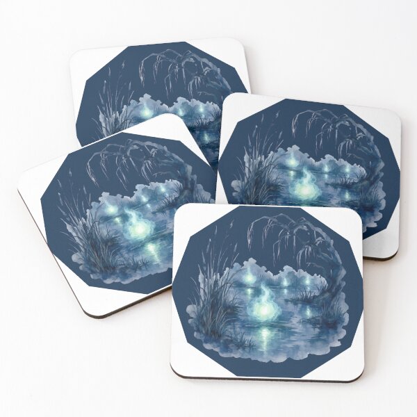 Item preview, moonlit forest lake  designed and sold by introvertarts.