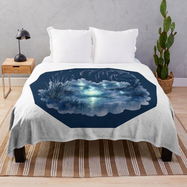 Item preview, moonlit forest lake designed and sold by introvertarts.