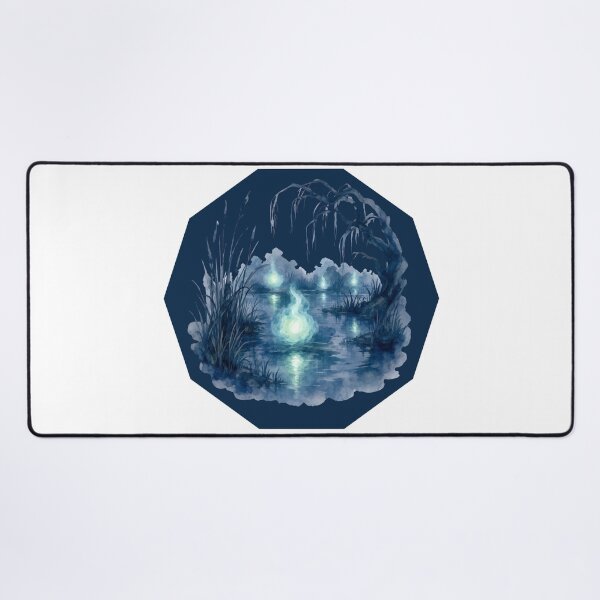 Item preview, moonlit forest lake designed and sold by introvertarts.