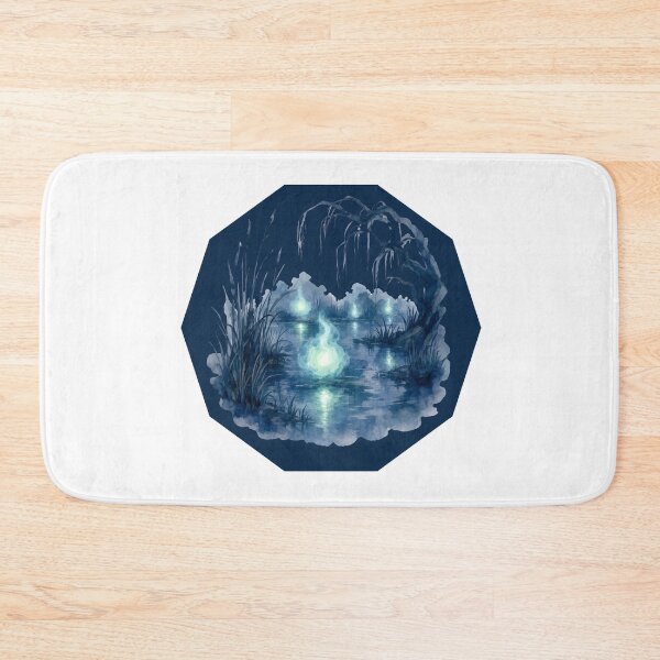 Item preview, moonlit forest lake  designed and sold by introvertarts.