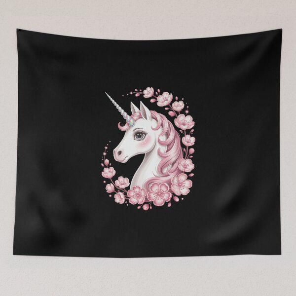 Item preview, Unicorn with Pink Flowers designed and sold by jkrphoto.