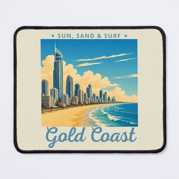 Item preview, Gold Coast in Australia, Vintage Art Travel Landscape designed and sold by MaateoDesign.