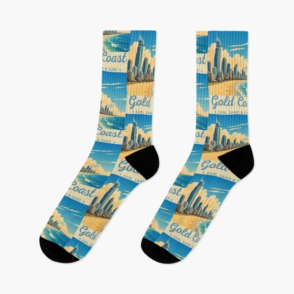 Item preview, Gold Coast in Australia, Vintage Art Travel Landscape designed and sold by MaateoDesign.