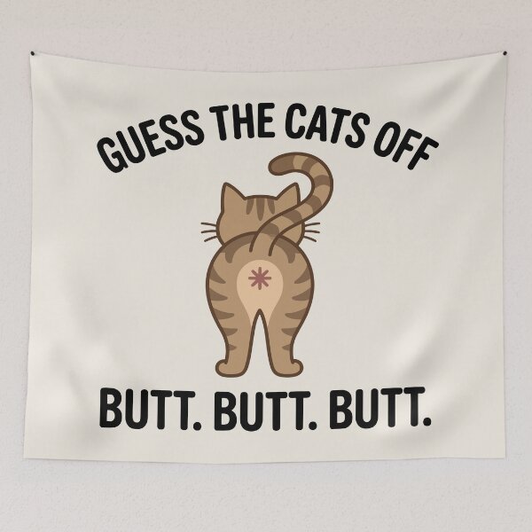 Item preview, Minimalist Cat Butt Back View Pet Humor designed and sold by Amir Faysal.