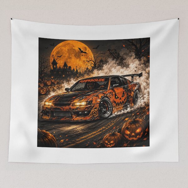 Item preview, PUMPKIN DRIFT CAR HALLOWEEN ART designed and sold by Syedshah13.