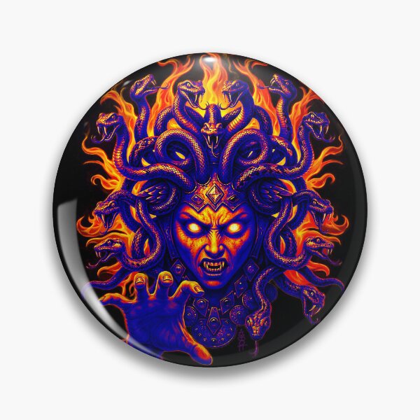 Item preview, Medusa Fire Hair Black Light Retro Colors designed and sold by AbbottDesigns.