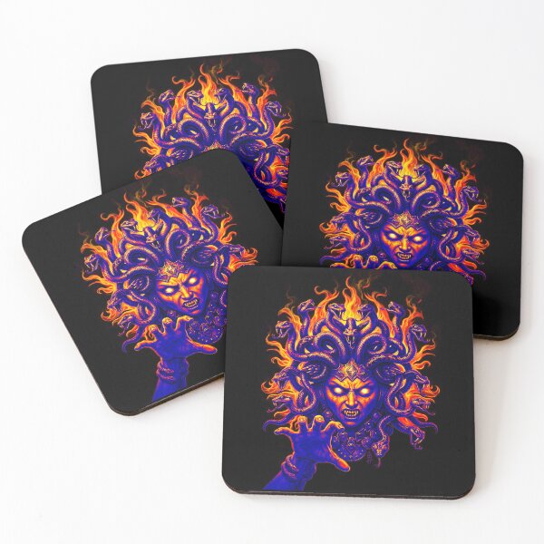 Item preview, Medusa Fire Hair Black Light Retro Colors designed and sold by AbbottDesigns.