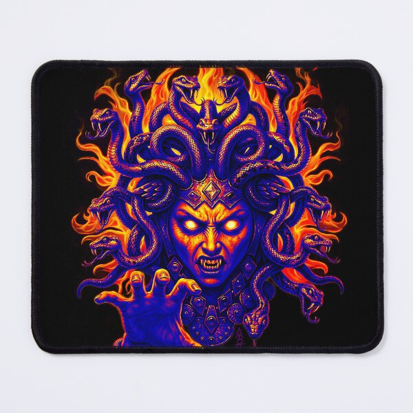 Item preview, Medusa Fire Hair Black Light Retro Colors designed and sold by AbbottDesigns.