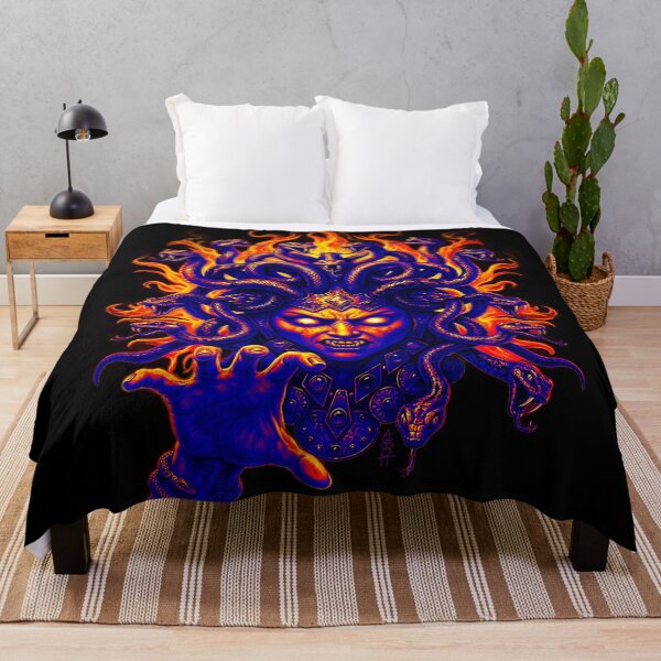 Item preview, Medusa Fire Hair Black Light Retro Colors designed and sold by AbbottDesigns.