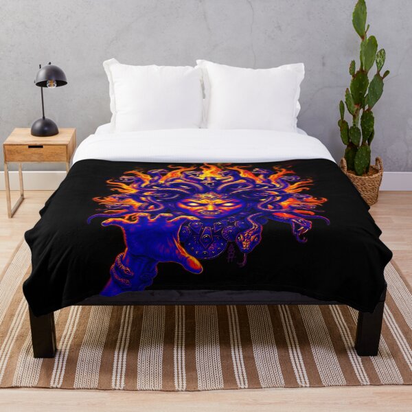 Item preview, Medusa Fire Hair Black Light Retro Colors designed and sold by AbbottDesigns.