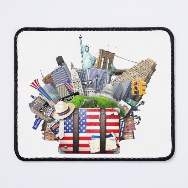 Item preview, USA Travel Adventure – New York City Landmarks & American Travel Suitcase designed and sold by 4U---Store.