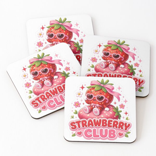 Item preview, Strawberry Club Kawaii Sticker PNG | Cute Pink Strawberry Mascot | Sweet Berry Aesthetic Vinyl Decal | Girly Gift designed and sold by Stylestickers55.