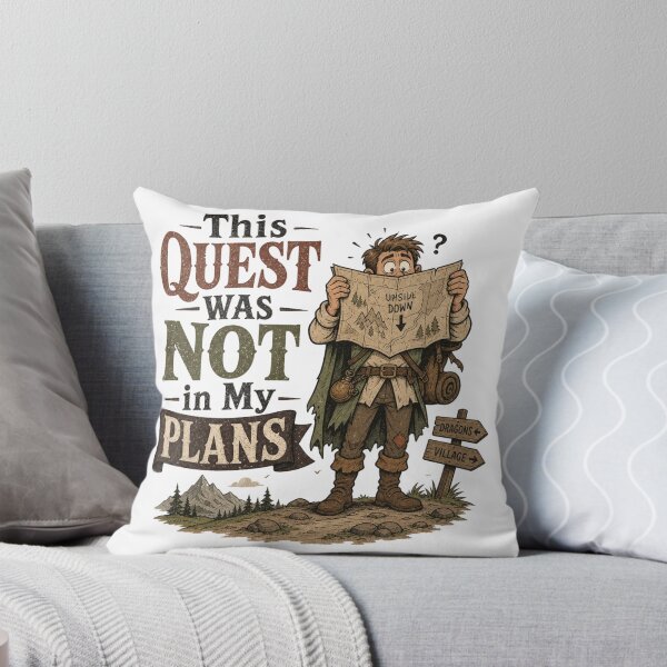 Item preview, The Quest Wasn't in My Plans | Funny Fantasy Adventure Typography T-Shirt designed and sold by rushaib.