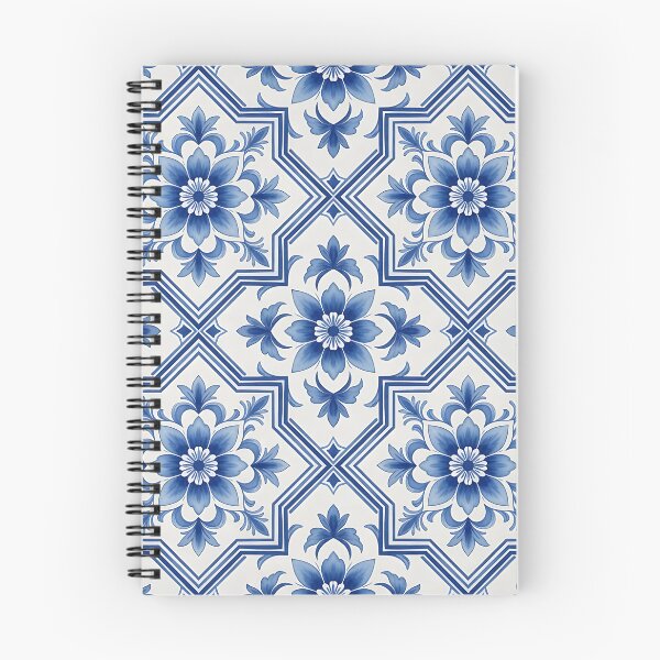 Item preview, Blue and White Floral Tile Pattern designed and sold by HappyOops.