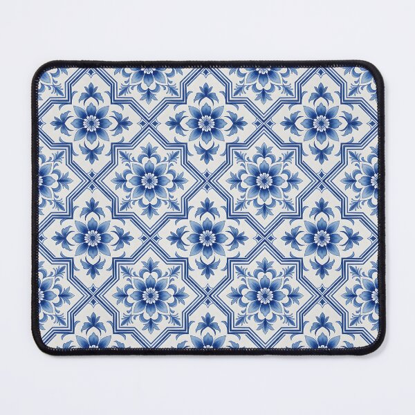Item preview, Blue and White Floral Tile Pattern designed and sold by HappyOops.