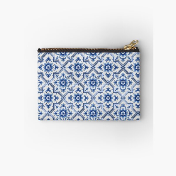 Item preview, Blue and White Floral Tile Pattern designed and sold by HappyOops.