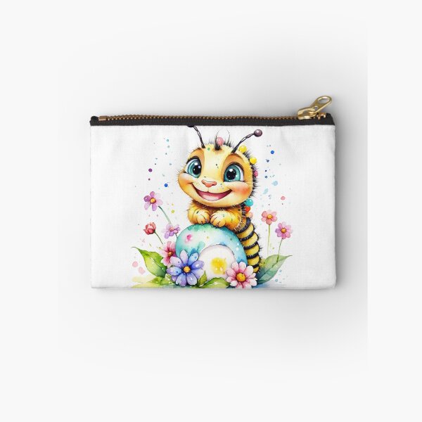 Item preview, Happy Little Bumblebee in a Colorful Flower Garden Watercolor designed and sold by J-CCreations.