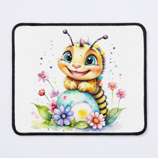 Item preview, Happy Little Bumblebee in a Colorful Flower Garden Watercolor designed and sold by J-CCreations.