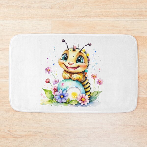 Item preview, Happy Little Bumblebee in a Colorful Flower Garden Watercolor designed and sold by J-CCreations.