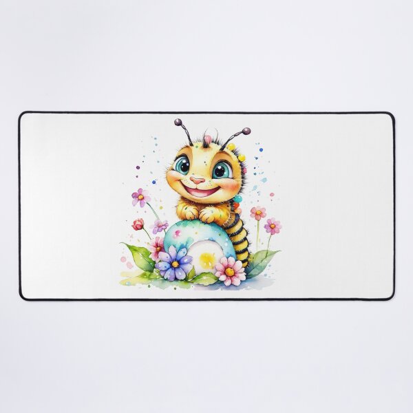 Item preview, Happy Little Bumblebee in a Colorful Flower Garden Watercolor designed and sold by J-CCreations.