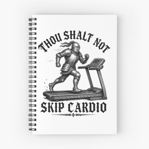 Item preview, Thou Shalt Not Skip Cardio — Vintage Knight on Treadmill designed and sold by RickyHN7.