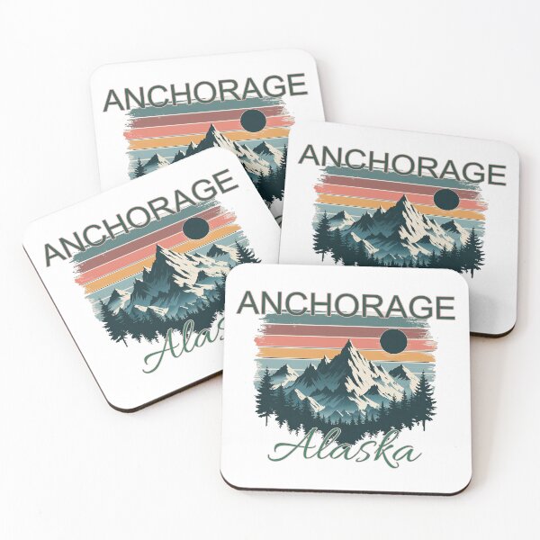 Item preview, Diseño gráfico de puesta de sol retro en Anchorage, Alaska designed and sold by adriana-holmes.