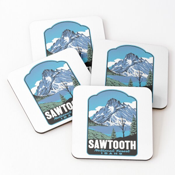 Item preview, Sawtooth Lake Sawtooth National Forest Retro Travel Art designed and sold by HalpinDesign.