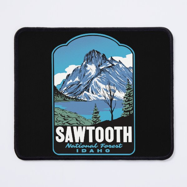 Item preview, Sawtooth Lake Sawtooth National Forest Retro Travel Art designed and sold by HalpinDesign.
