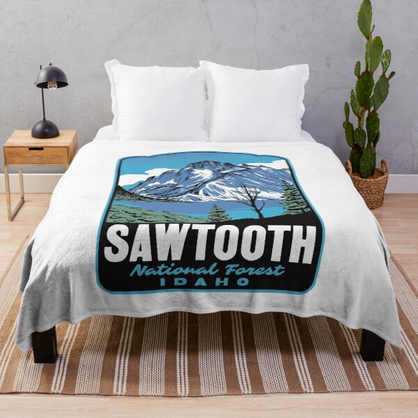 Item preview, Sawtooth Lake Sawtooth National Forest Retro Travel Art designed and sold by HalpinDesign.