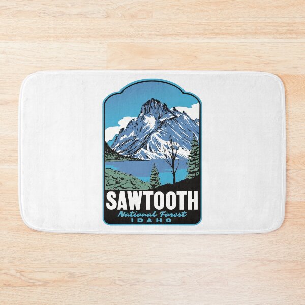 Item preview, Sawtooth Lake Sawtooth National Forest Retro Travel Art designed and sold by HalpinDesign.