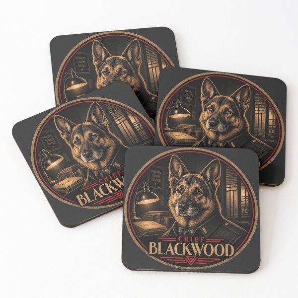Item preview, German Shepherd Police Chief | Chief Blackwood Vintage Noir Dog designed and sold by FireWildChild.