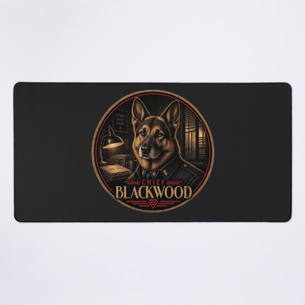 Item preview, German Shepherd Police Chief | Chief Blackwood Vintage Noir Dog designed and sold by FireWildChild.