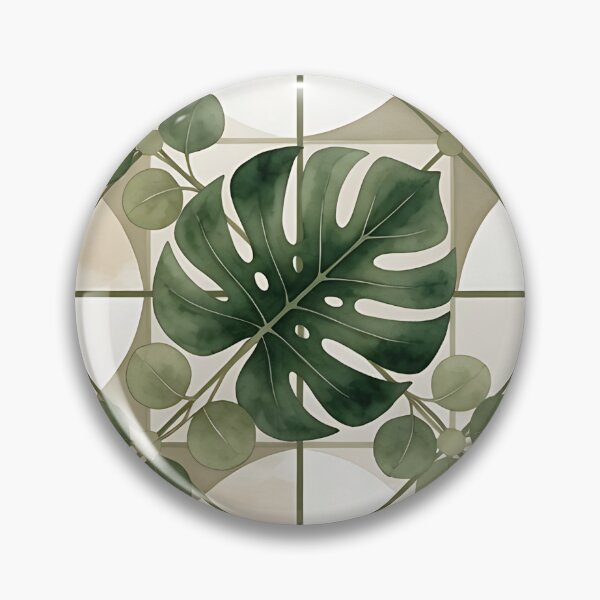 Item preview, Botanical Monstera Leaf Geometric Tile Pattern designed and sold by HappyOops.
