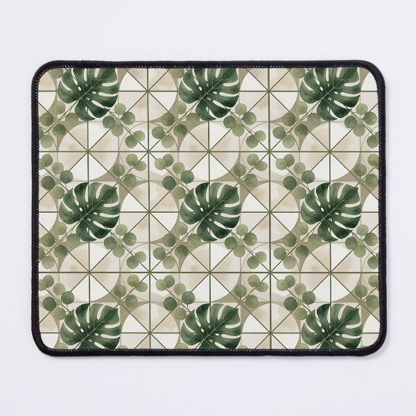 Item preview, Botanical Monstera Leaf Geometric Tile Pattern designed and sold by HappyOops.