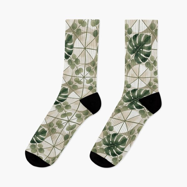 Item preview, Botanical Monstera Leaf Geometric Tile Pattern designed and sold by HappyOops.