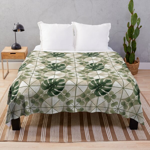 Item preview, Botanical Monstera Leaf Geometric Tile Pattern designed and sold by HappyOops.