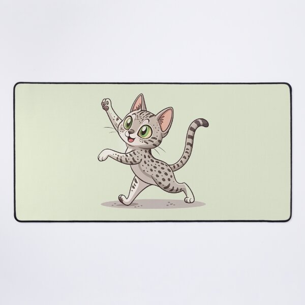 Item preview, Cute Kawaii Egyptian Mau Cat with Green Eyes designed and sold by Mousy17.