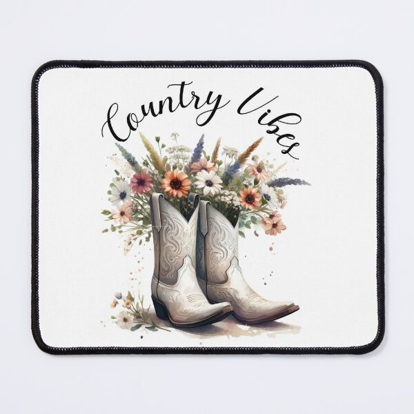 Item preview, Country Vibes White Western Boots and Flowers Watercolor designed and sold by adriana-holmes.