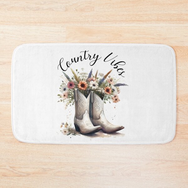 Item preview, Country Vibes White Western Boots and Flowers Watercolor designed and sold by adriana-holmes.