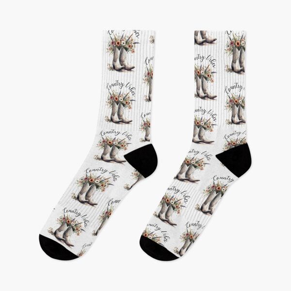 Item preview, Country Vibes White Western Boots and Flowers Watercolor designed and sold by adriana-holmes.