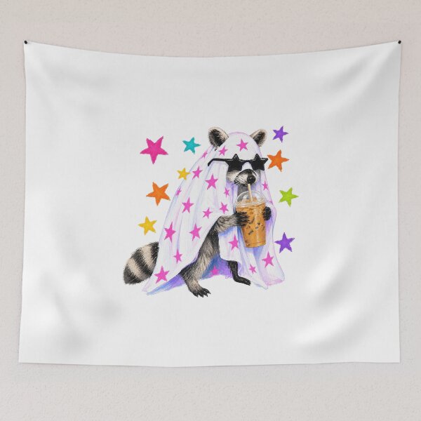 Item preview, Fall Halloween Ghost Pumpkin Raccoon Costume Spooky Season | TRASHY BUT CLASSY designed and sold by wesdesignshop.