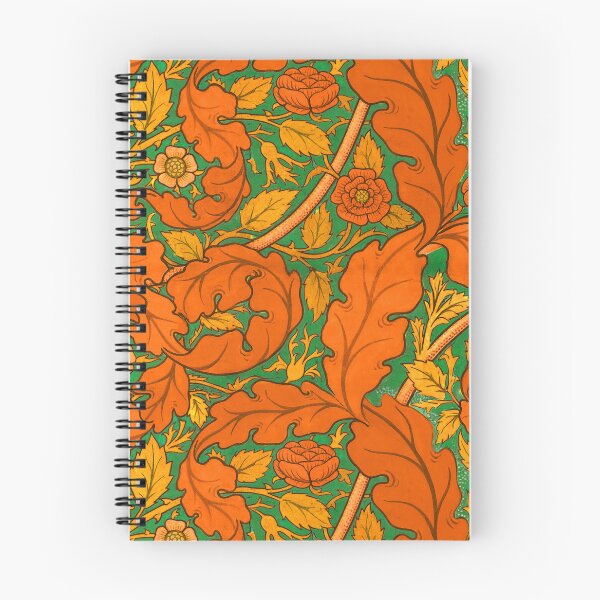 Item preview, Distressed orange Acanthus & Rose William Morris floral designed and sold by Anne Londez Studio.